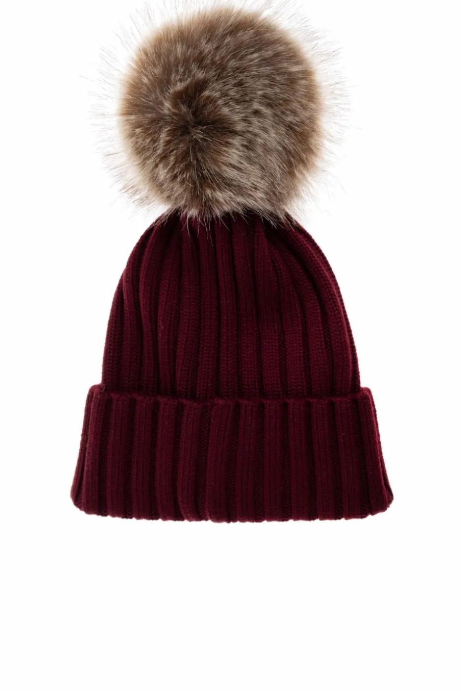 Moncler BURGUNDY Pom-pom hat