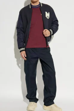 Moncler BURGUNDY T-shirt with logo