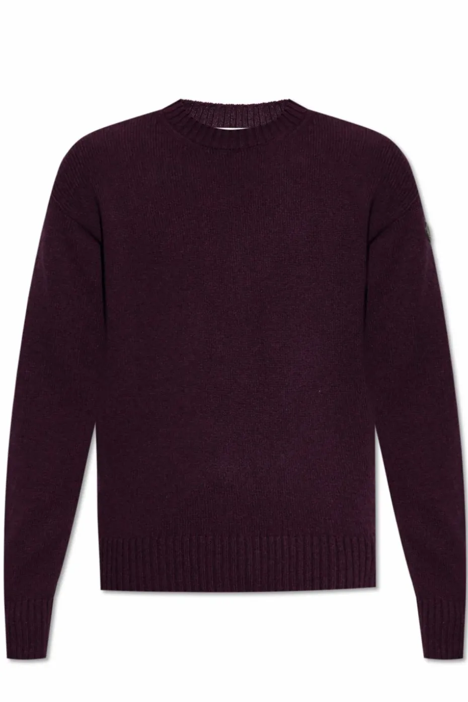 Moncler BURGUNDY Wool sweater with a crew neck