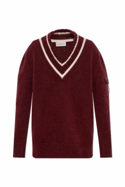 Moncler BURGUNDY Wool sweater