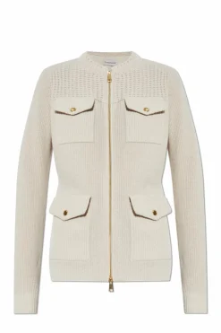 Moncler cream Cardigan with down back