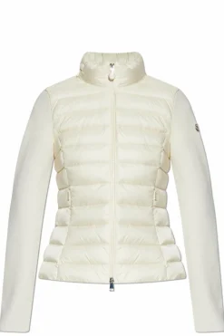 Moncler cream Cardigan with quilted front