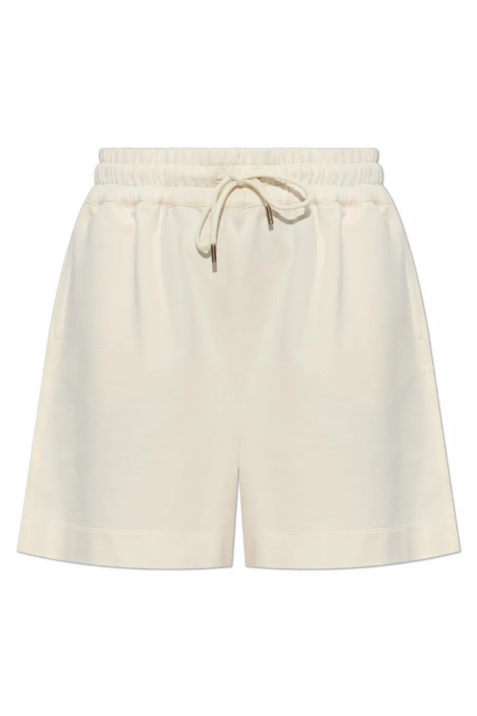 Moncler cream Cotton shorts with logo patch
