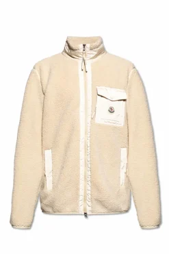 Moncler cream Fleece with stand-up collar