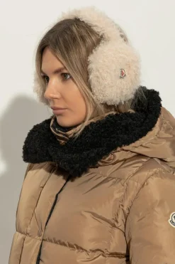 Moncler cream Futrzane earmuffs
