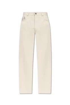 Moncler cream Jeans with logo