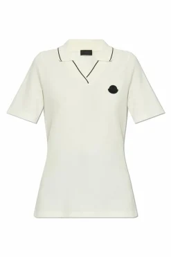 Moncler cream Polo with Logo