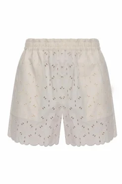 Moncler cream Shorts with lace cutouts