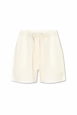 Moncler cream Shorts with logo