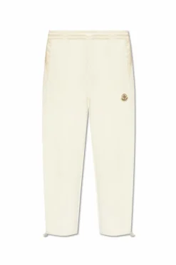Moncler cream Sweatpants with logo patch
