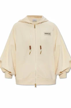 Moncler cream Sweatshirt with logo patch