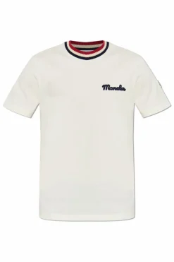 Moncler cream T-shirt with logo
