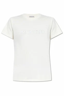 Moncler cream T-shirt with logo