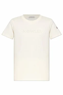 Moncler cream T-shirt with logo