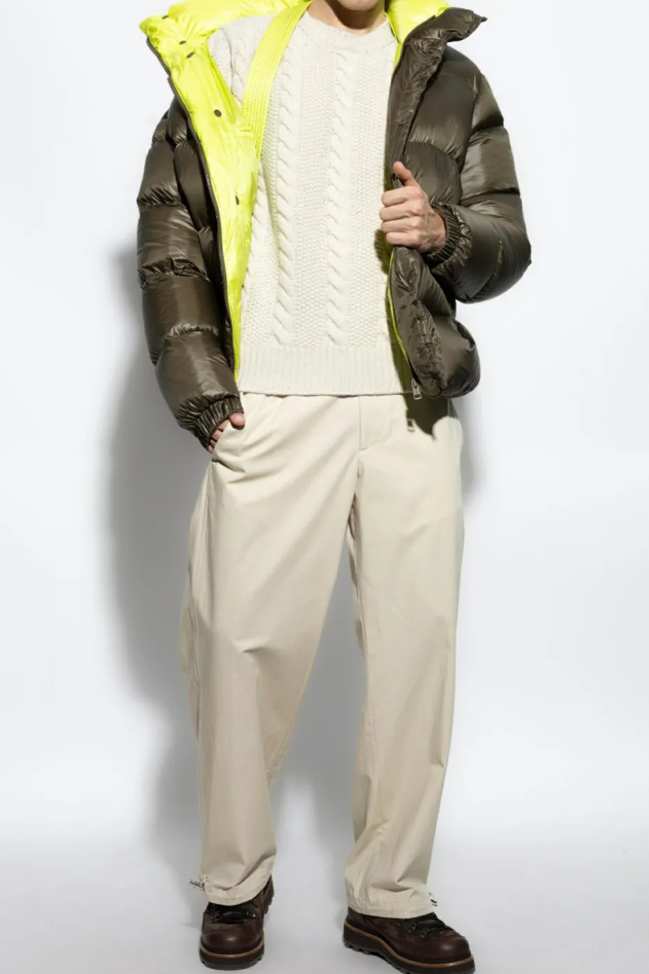 Moncler cream Wool sweater with decorative knit
