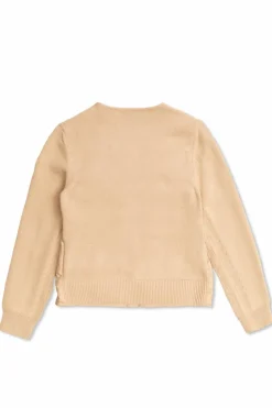 Moncler Enfant beige Cardigan with quilted front