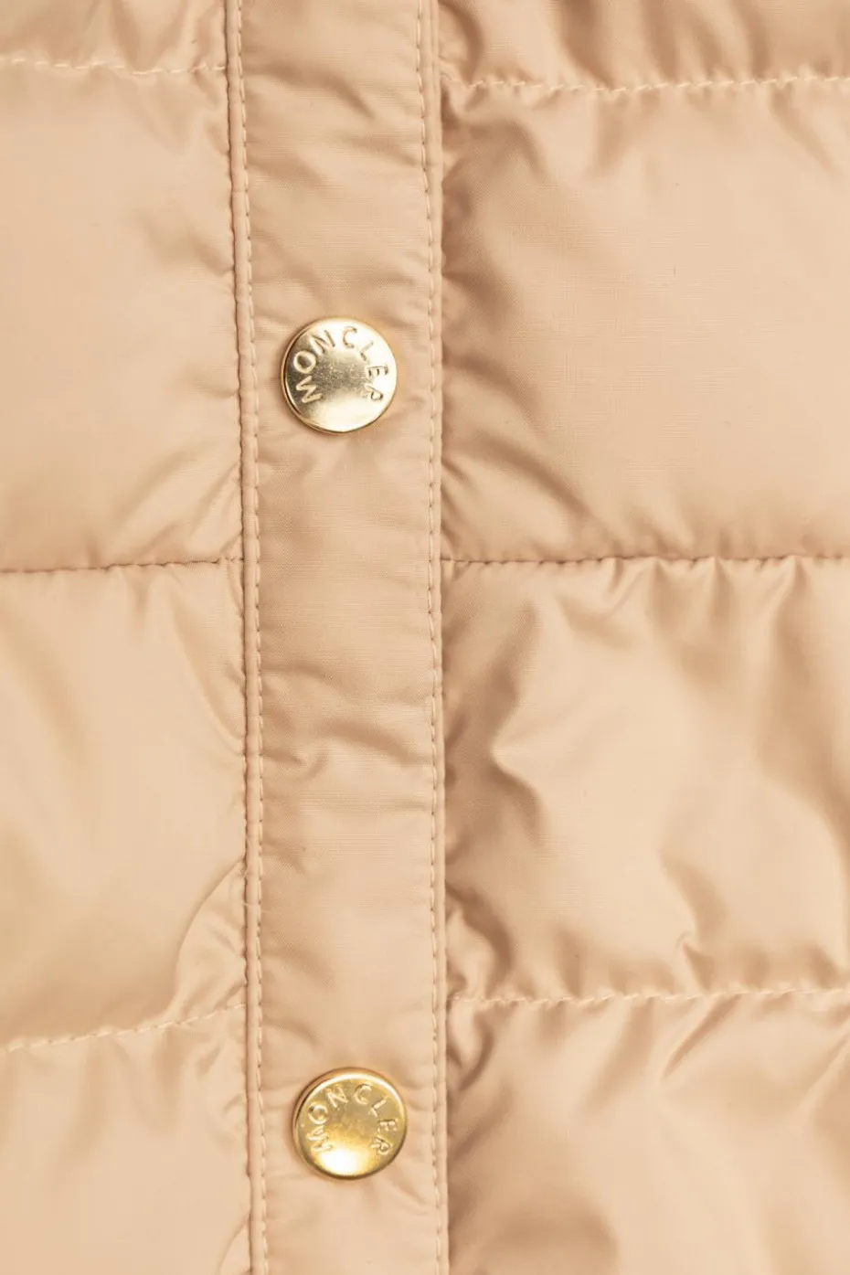Moncler Enfant beige Cardigan with quilted front
