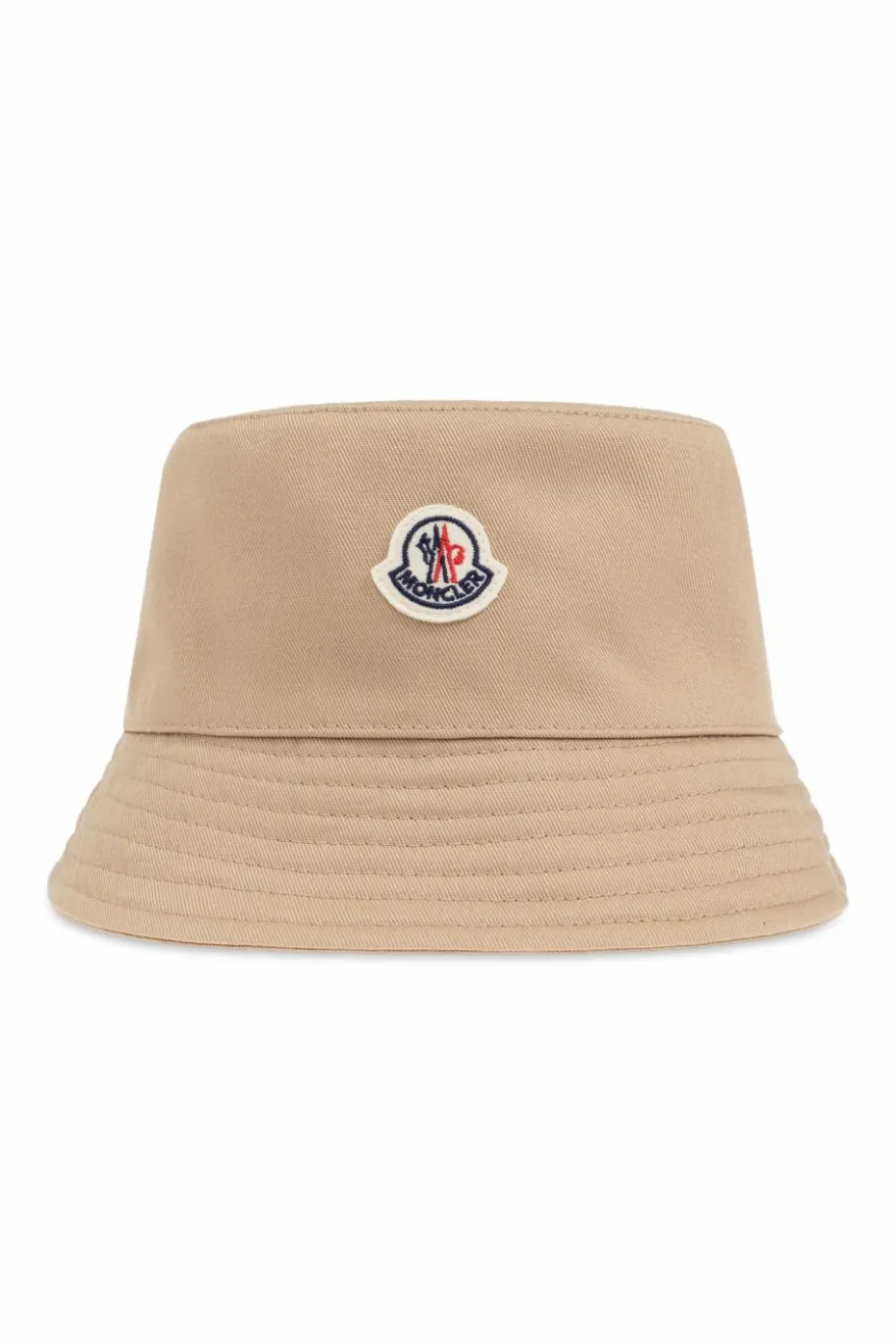 Moncler Enfant beige Cotton hat with logo