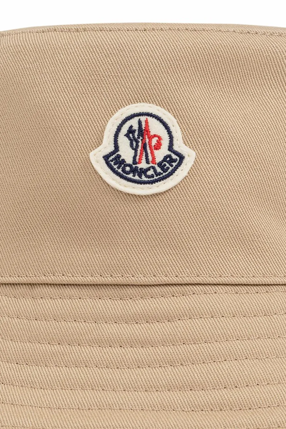 Moncler Enfant beige Cotton hat with logo