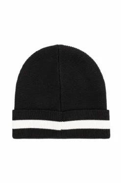 Moncler Enfant BLACK Beanie with logo