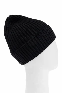 Moncler Enfant BLACK Cap with logo patch