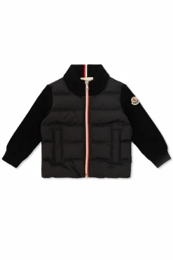 Moncler Enfant BLACK Cardigan with quilted front
