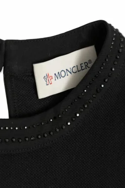 Moncler Enfant BLACK Dress with shimmering sequins
