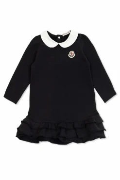 Moncler Enfant BLACK Dress with collar