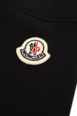 Moncler Enfant BLACK Leggings with logo patch