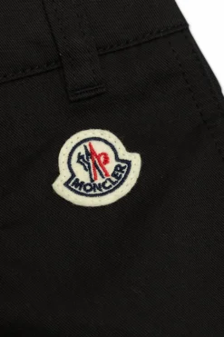 Moncler Enfant BLACK Shorts with logo patch
