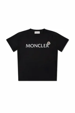 Moncler Enfant BLACK T-shirt with logo
