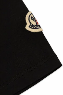Moncler Enfant BLACK T-shirt with sequin logo