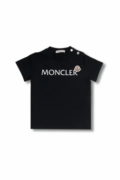 Moncler Enfant BLACK T-shirt with logo