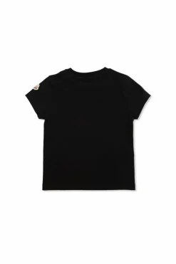 Moncler Enfant BLACK T-shirt with embroidered logo