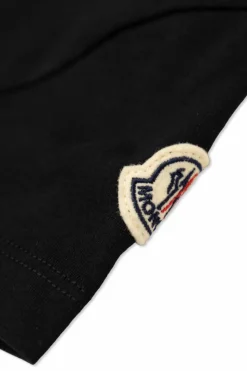 Moncler Enfant BLACK T-shirt with embroidered logo