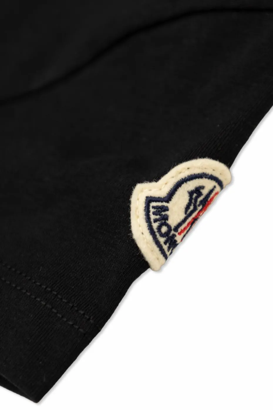 Moncler Enfant BLACK T-shirt with embroidered logo