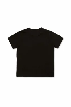 Moncler Enfant BLACK T-shirt with printed logo