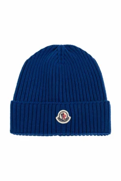 Moncler Enfant BLUE Cap with logo patch