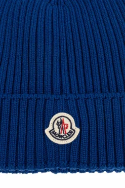 Moncler Enfant BLUE Cap with logo patch