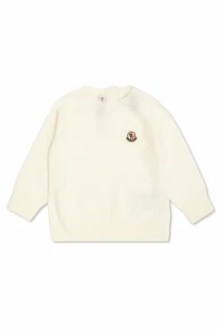 Moncler Enfant cream Cashmere sweater with logo patch