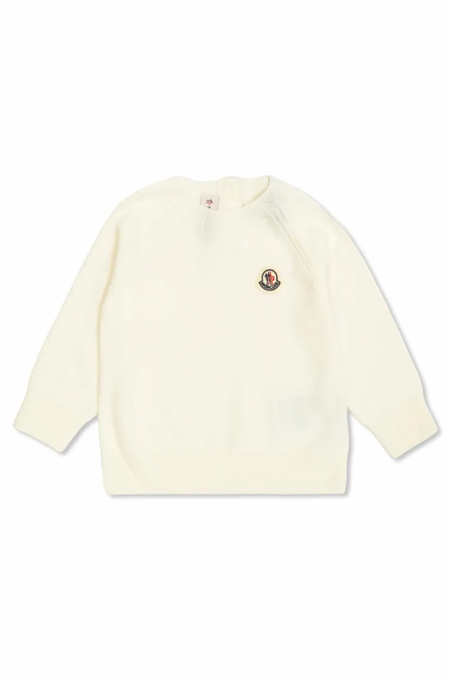 Moncler Enfant cream Cashmere sweater with logo patch