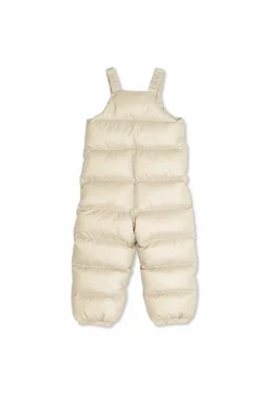 Moncler Enfant cream Down set: jacket and suspenders pants
