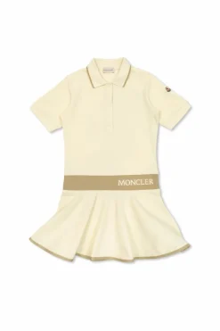Moncler Enfant cream Dress with logo