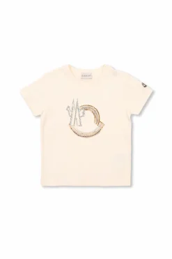 Moncler Enfant cream Logo-printed T-shirt