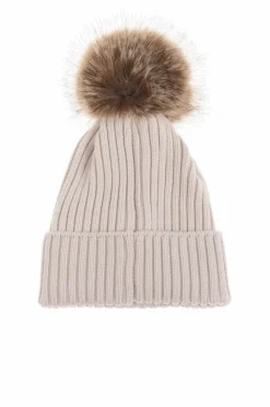 Moncler Enfant cream Pom-pom beanie