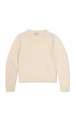 Moncler Enfant cream Sweater with logo