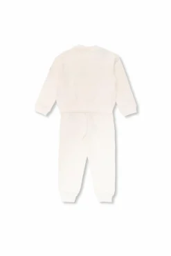 Moncler Enfant cream Sweatsuit with logo