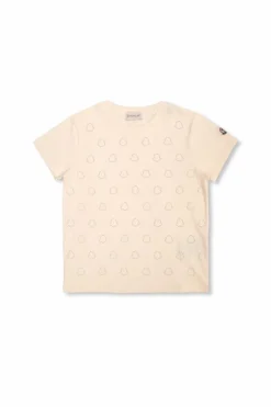 Moncler Enfant cream T-shirt with logo