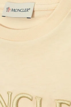 Moncler Enfant cream T-shirt with logo