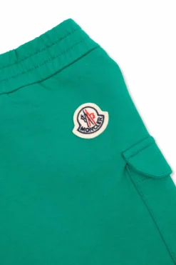Moncler Enfant GREEN Shorts with logo